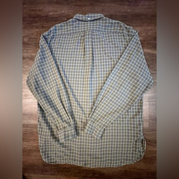 Polo Ralph Lauren Green Button Down Cotton McMeel Shirt L Vintage A25 - Picture 3 of 9